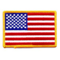 American Flag Applique w/ Gold Border